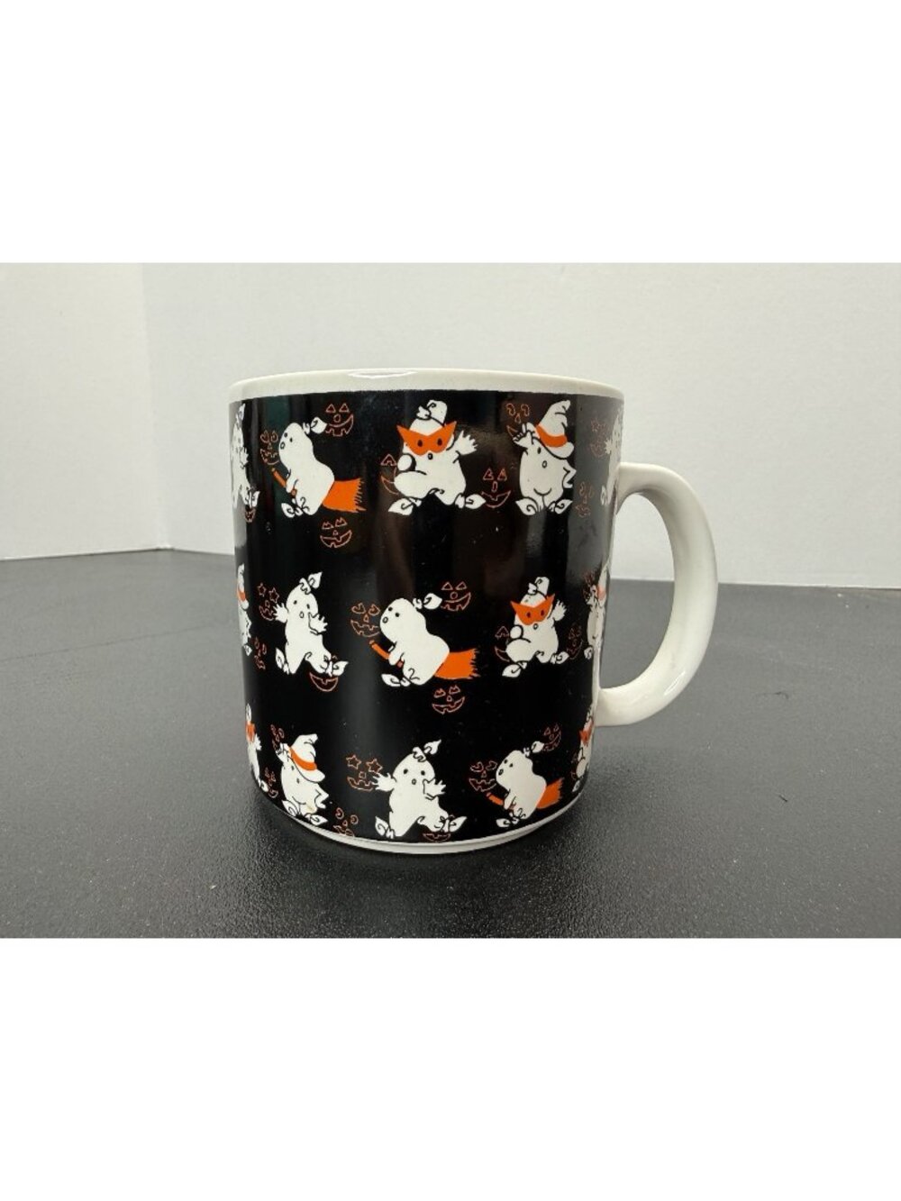 Vintage Halloween Cute Ghosts Coffee Mug Ghosts Dressed In Costumes Black